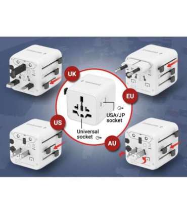 Gembird TPA-INT-01-W Universal travel power adapter, white