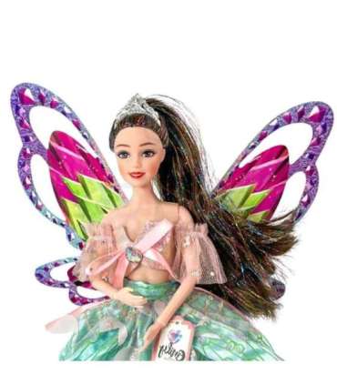 WOOPIE ROYAL Lalka Emi Wróżka z Kolorowymi Skrzydłami i Szczotką do Włosów