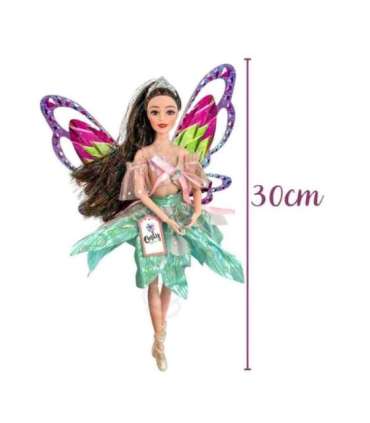 WOOPIE ROYAL Lalka Emi Wróżka z Kolorowymi Skrzydłami i Szczotką do Włosów