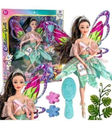 WOOPIE ROYAL Lalka Emi Wróżka z Kolorowymi Skrzydłami i Szczotką do Włosów