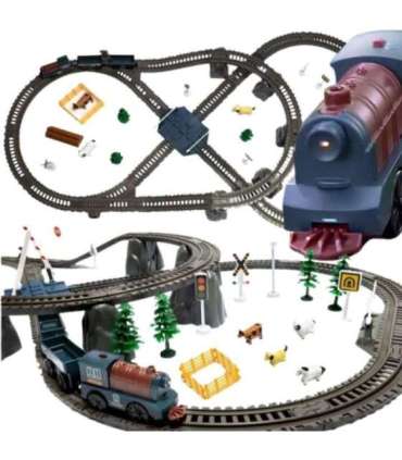 WOOPIE Kolejka Elektryczna Lokomotywa Towarowa Tor XXL 90 el.