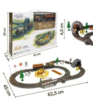 WOOPIE Kolejka Elektryczna Lokomotywa Retro Farma Tor XL 66 el.