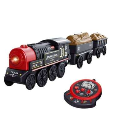 WOOPIE Lokomotywa Elektryczna Zdalnie Sterowana Kolejka Retro Wagony 4 el.