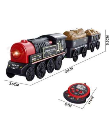 WOOPIE Lokomotywa Elektryczna Zdalnie Sterowana Kolejka Retro Wagony 4 el.