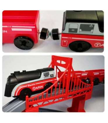 WOOPIE Zestaw Elektryczna Kolejka Lokomotywa Tor Farma Zwierzęta 70 el.