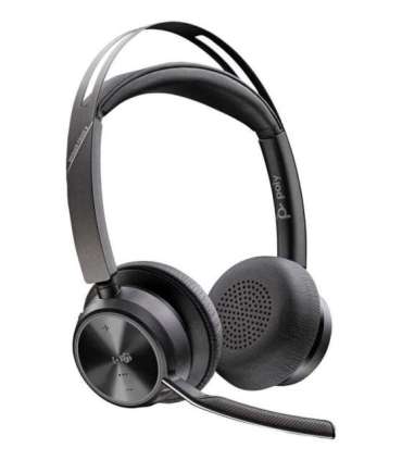 HP Poly Voyager Focus 2 Microsoft Teams Certified USB-C-C Headset +USB-C/A Adapter +Charging Stand