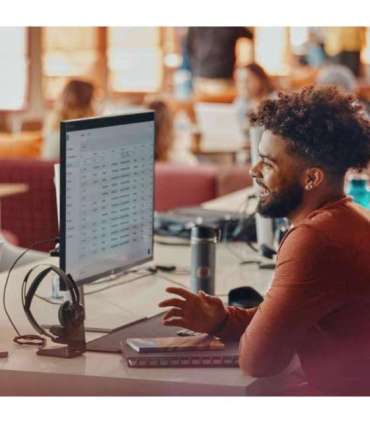 HP Poly Voyager Focus 2 Microsoft Teams Certified USB-C-C Headset +USB-C/A Adapter +Charging Stand