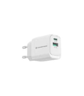 Conceptronic ALTHEA19W33 2-Port 33W GaN USB PD Charger, USB-C, USB-A, QC 3.0, PPS, PD 3.0, White