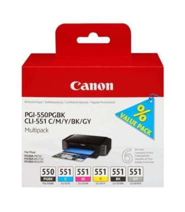 Canon Ink PGI-550 CLI-551 PGI550 CLI551 Multipack (6496B005)
