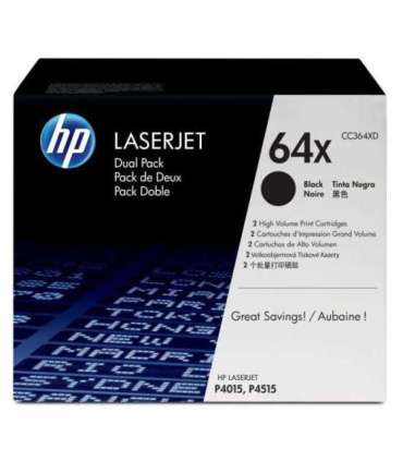 HP (CC364XD) No 64XD HP64XD HP 64XD Dual Pack Black Schwarz Cartridge (CC364XD)