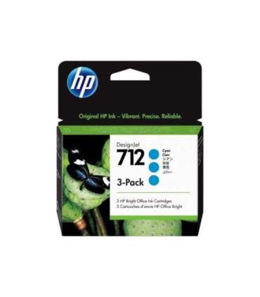 HP Ink No 712 HP712 HP 712 Cyan 3-Pack 3Pack (3ED77A)