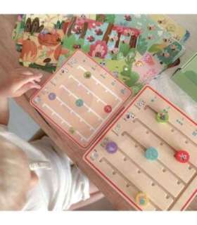 TOOKY TOY Drewniana Gra Nauka Liczenia Zwierzątka