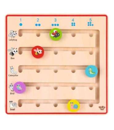 TOOKY TOY Drewniana Gra Nauka Liczenia Zwierzątka