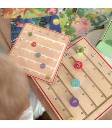 TOOKY TOY Drewniana Gra Nauka Liczenia Zwierzątka