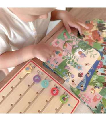 TOOKY TOY Drewniana Gra Nauka Liczenia Zwierzątka