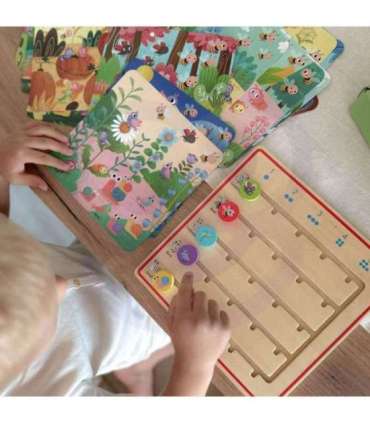 TOOKY TOY Drewniana Gra Nauka Liczenia Zwierzątka