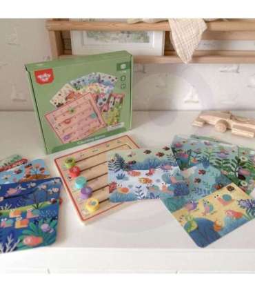 TOOKY TOY Drewniana Gra Nauka Liczenia Zwierzątka