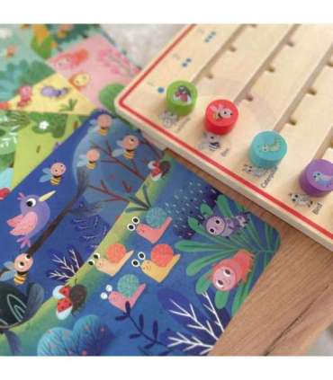 TOOKY TOY Drewniana Gra Nauka Liczenia Zwierzątka