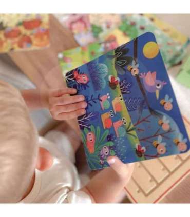 TOOKY TOY Drewniana Gra Nauka Liczenia Zwierzątka