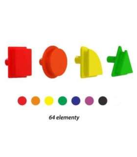 MASTERKIDZ Zestaw Kołeczki w kształcie figur geometrycznych 64szt do tablic STEM