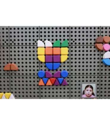 MASTERKIDZ Zestaw Kołeczki w kształcie figur geometrycznych 64szt do tablic STEM