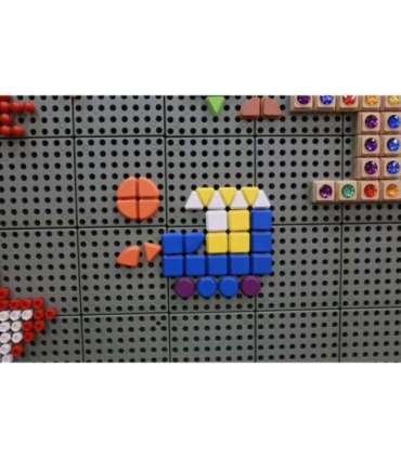 MASTERKIDZ Zestaw Kołeczki w kształcie figur geometrycznych 64szt do tablic STEM