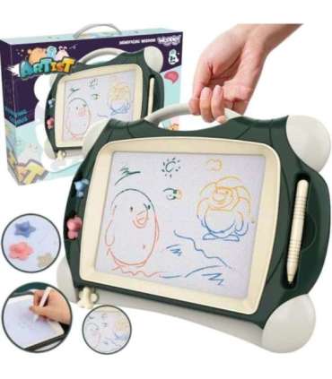 WOOPIE Znikopis Tablica Magnetyczna Kolorowa + 2 Stempelki Zielony