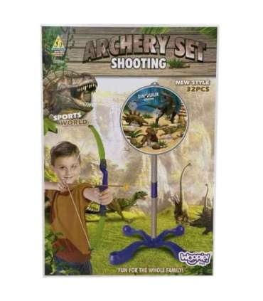 WOOPIE Zestaw Małego Łucznika Dinozaury Łuk Strzały Tarcza 32 el.