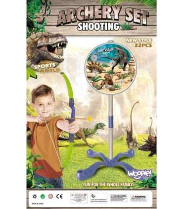 WOOPIE Zestaw Małego Łucznika Dinozaury Łuk Strzały Tarcza 32 el.