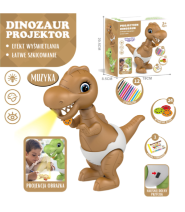 WOOPIE Dinozaur Projektor do Rysowania + Flamastry