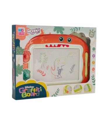 WOOPIE Znikopis Tablica Magnetyczna Kolorowa + 2 Stempelki Dinozaur