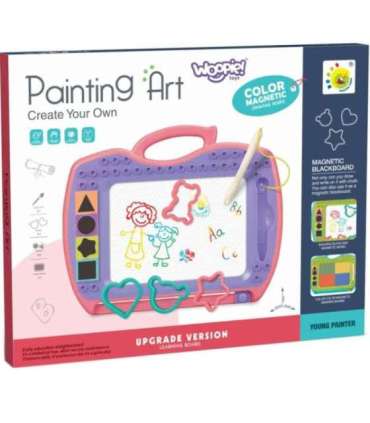 WOOPIE Znikopis Tablica Magnetyczna Kolorowa + Stempelki + Wzory