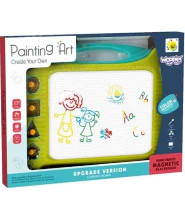 WOOPIE Znikopis Tablica Magnetyczna Kolorowa + 4 Stempelki