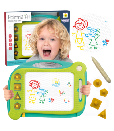 WOOPIE Znikopis Tablica Magnetyczna Kolorowa + 4 Stempelki