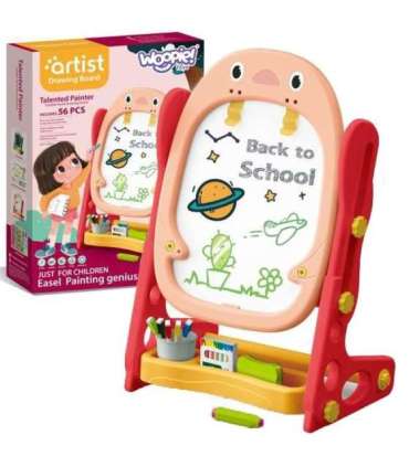 WOOPIE Dwustronna Tablica Magnetyczna do Rysowania i Nauki Liczb oraz Liter 56 el.