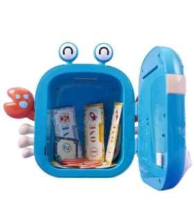 WOOPIE Elektroniczna Skarbonka Sejf Bankomat na Pin Kod Dostępu Krab Plecak Niebieski