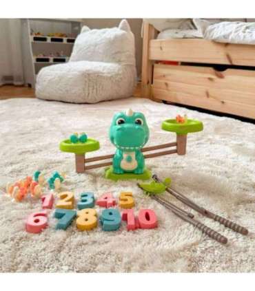 WOOPIE Waga Szalkowa Równoważnia Gra Łowienie Dinozaurów Rybek Nauka Liczydło