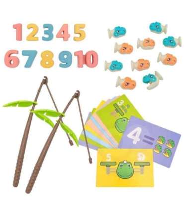 WOOPIE Waga Szalkowa Równoważnia Gra Łowienie Dinozaurów Rybek Nauka Liczydło