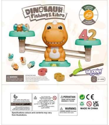 WOOPIE Waga Szalkowa Równoważnia Gra Łowienie Dinozaurów Rybek Nauka Liczydło