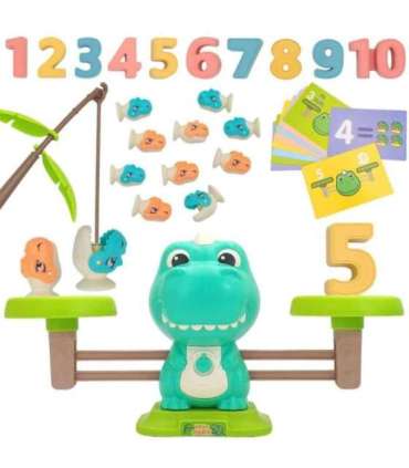 WOOPIE Waga Szalkowa Równoważnia Gra Łowienie Dinozaurów Rybek Nauka Liczydło