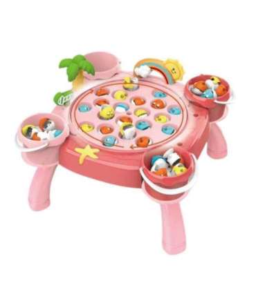 WOOPIE Gra Rybacka Zestaw Łowienie Rybek na Magnes Różowy 36 el.