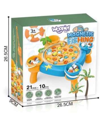 WOOPIE Gra Rybacka Zestaw Łowienie Rybek na Magnes Różowy 36 el.