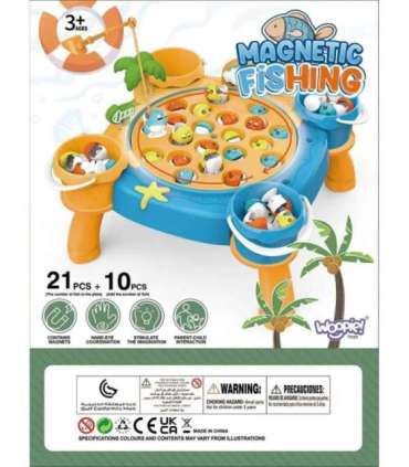 WOOPIE Gra Rybacka Zestaw Łowienie Rybek na Magnes Różowy 36 el.