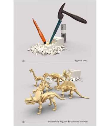 WOOPIE Wykopalisko "Mały Archeolog" 6 Szkieletów Dinozaurów