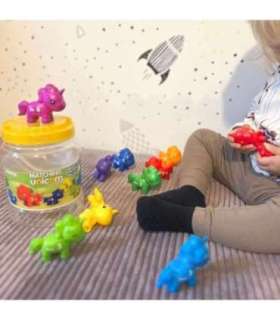 WOOPIE Zestaw Nauka Liczb Kolorów Montessori Figurki Jednorożce do Składania "Dopasuj Cyferki" 13 el.