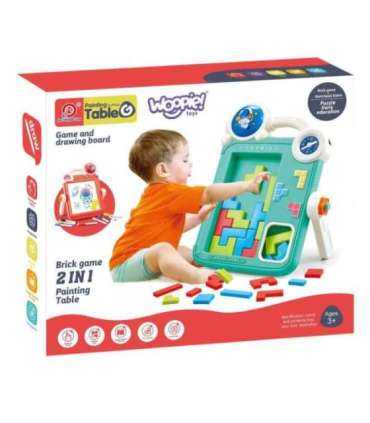 WOOPIE Dwustronna Tablica do Rysowania Gra Tetris 2w1 Pomarańczowa