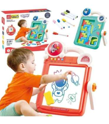 WOOPIE Dwustronna Tablica do Rysowania Gra Tetris 2w1 Pomarańczowa