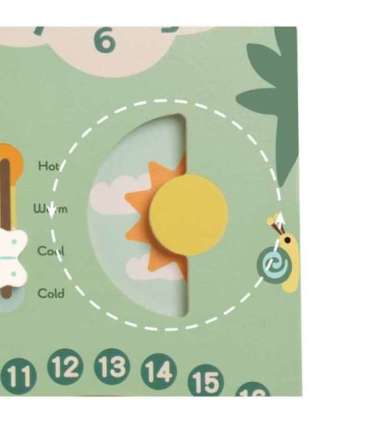 CLASSIC WORLD Drewniana Tablica Manipulacyjna "Mój pierwszy kalendarz" Zegar dla Dzieci