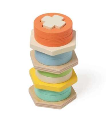 CLASSIC WORLD Sorter Montessori Kształtów i Kolorów Układanka Wieża