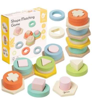 CLASSIC WORLD Sorter Montessori Kształtów i Kolorów Układanka Wieża